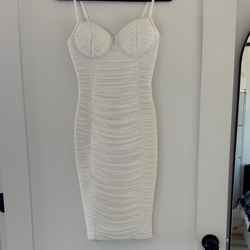 Fashion Nova Strapless White Dress